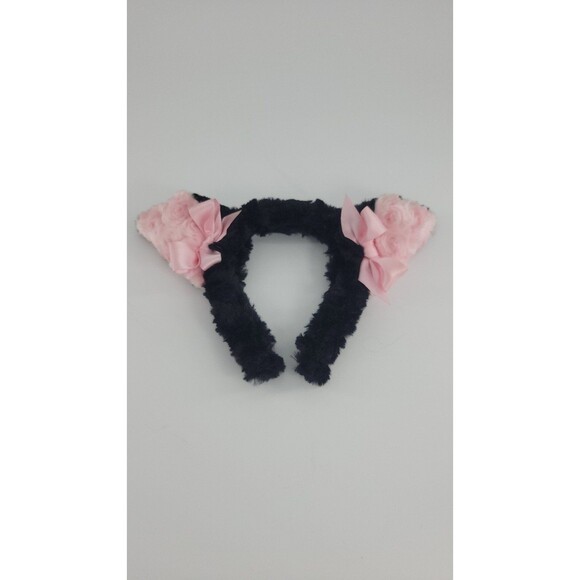 Miss Candyholic Fluffy Licorice Kitty Pink Bows Kawaii Fairy Kei Headband - Picture 1 of 5